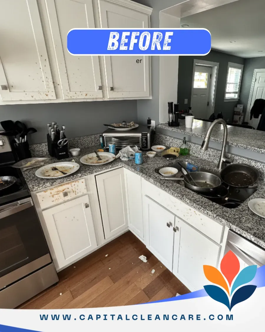 Kitchen before cleaning