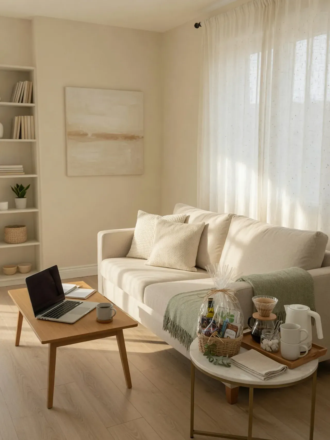 How to add a cleaning fee to your Airbnb listing: a clean, guest-ready short-term rental living room