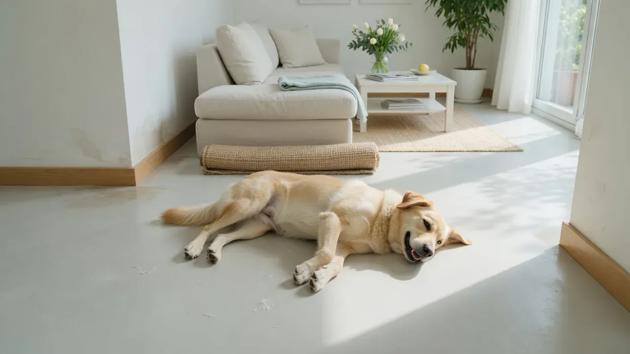 A relaxed dog in a freshly cleaned, fragrance-free home