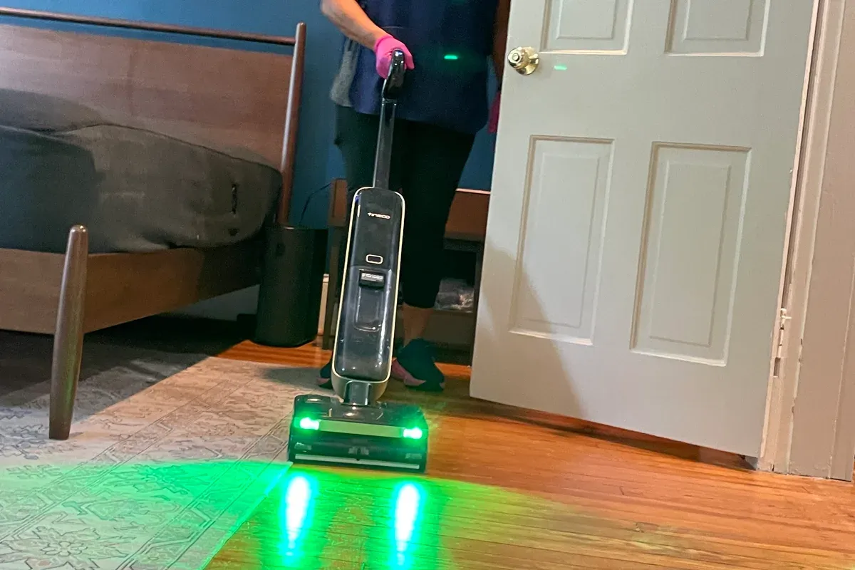 Capital Clean Care cleaner using a sealed-floor machine after dry construction dust removal