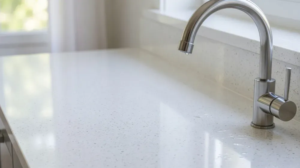 kitchen counter after a full deep cleaning in Montgomery County