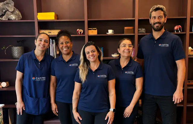 The Capital Clean Care team in navy uniforms