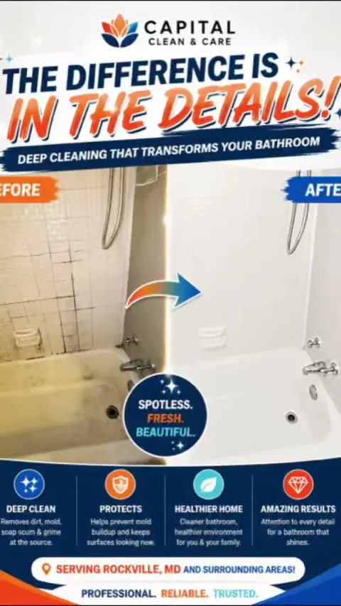 Bathtub & Shower Deep Clean — Soap scum & mold → spotless