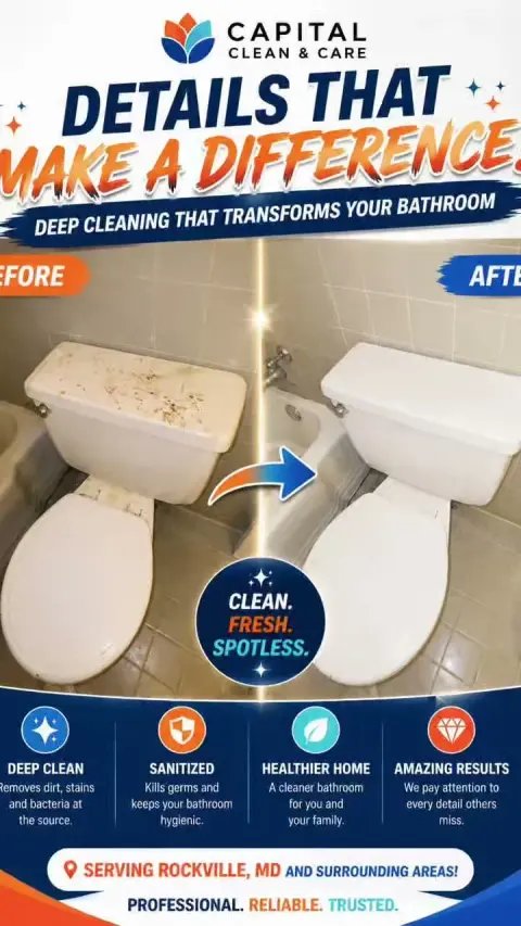 Bathroom Deep Clean — Neglected → sanitized & fresh